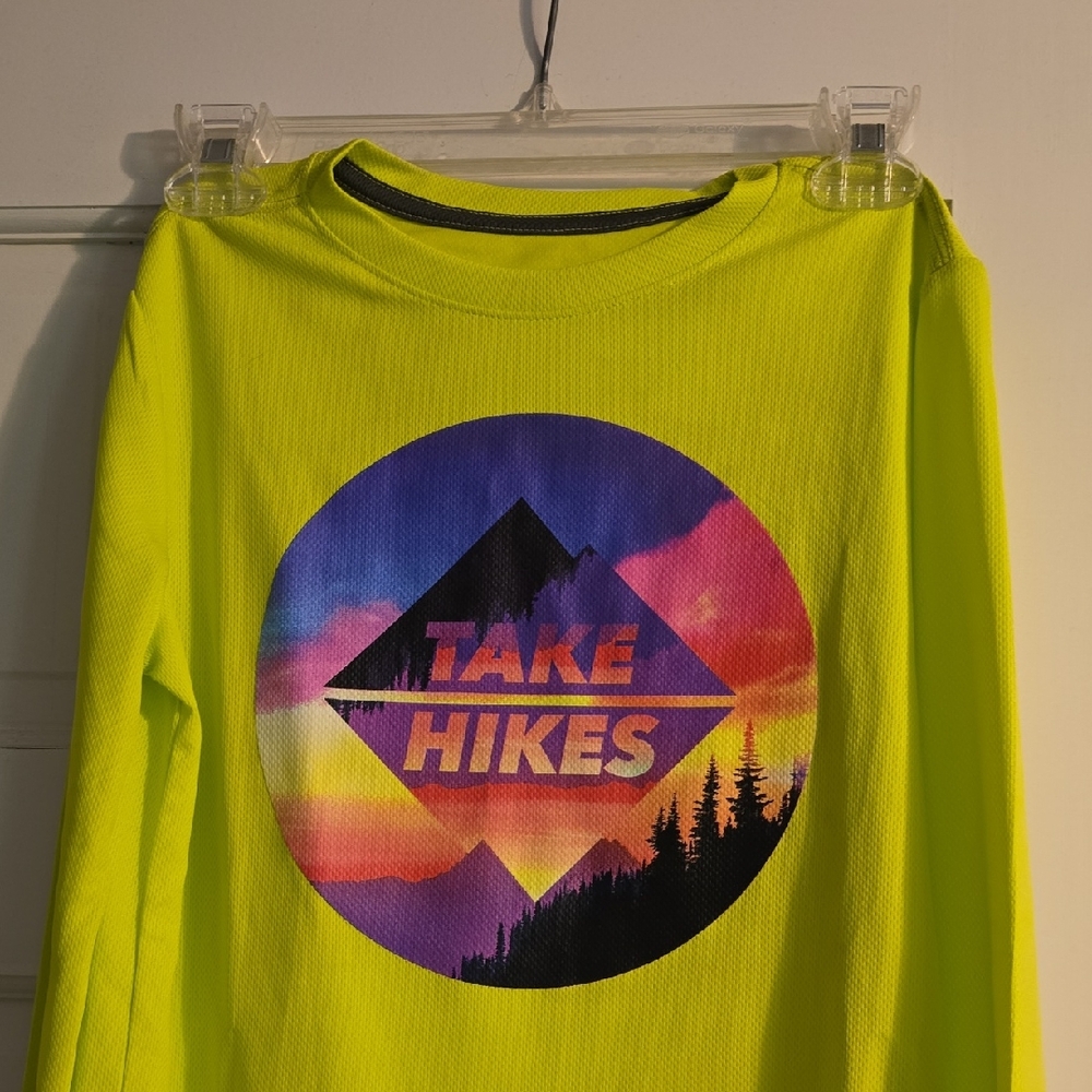 Neon Yellow 'Take Hikes' Graphic Long Sleeve